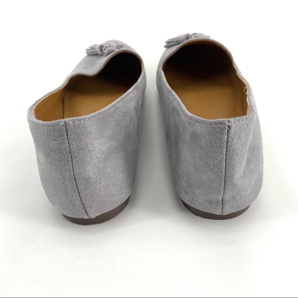 J Crew Factory Gray Suede Edie Tassel Flats - Picture 3 of 4